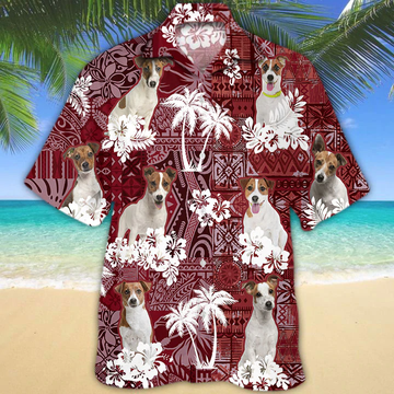 litzzy Jack Russell Terrier Red Hawaiian Shirt, Gift for Dog Lover Shirts, Men's Hawaiian shirt, Summer Hawaiian Aloha Shirt - Aloha shirt Hawaiian Hawaii Shirt For Summer Hawaii Shirt   