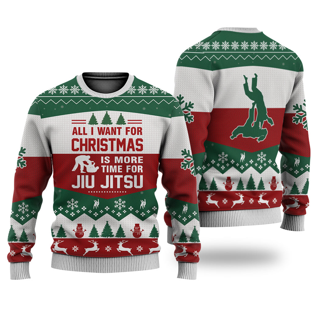 litzzy Jiu Jitsu All I Want For Christmas Sweater Christmas Christmas Knitted Print Sweatshirt - Best Gift For Christmas, Noel Malalan - Christmas Signature - Ugly Christmas Sweater - TB82763 Sweater Adults XS 