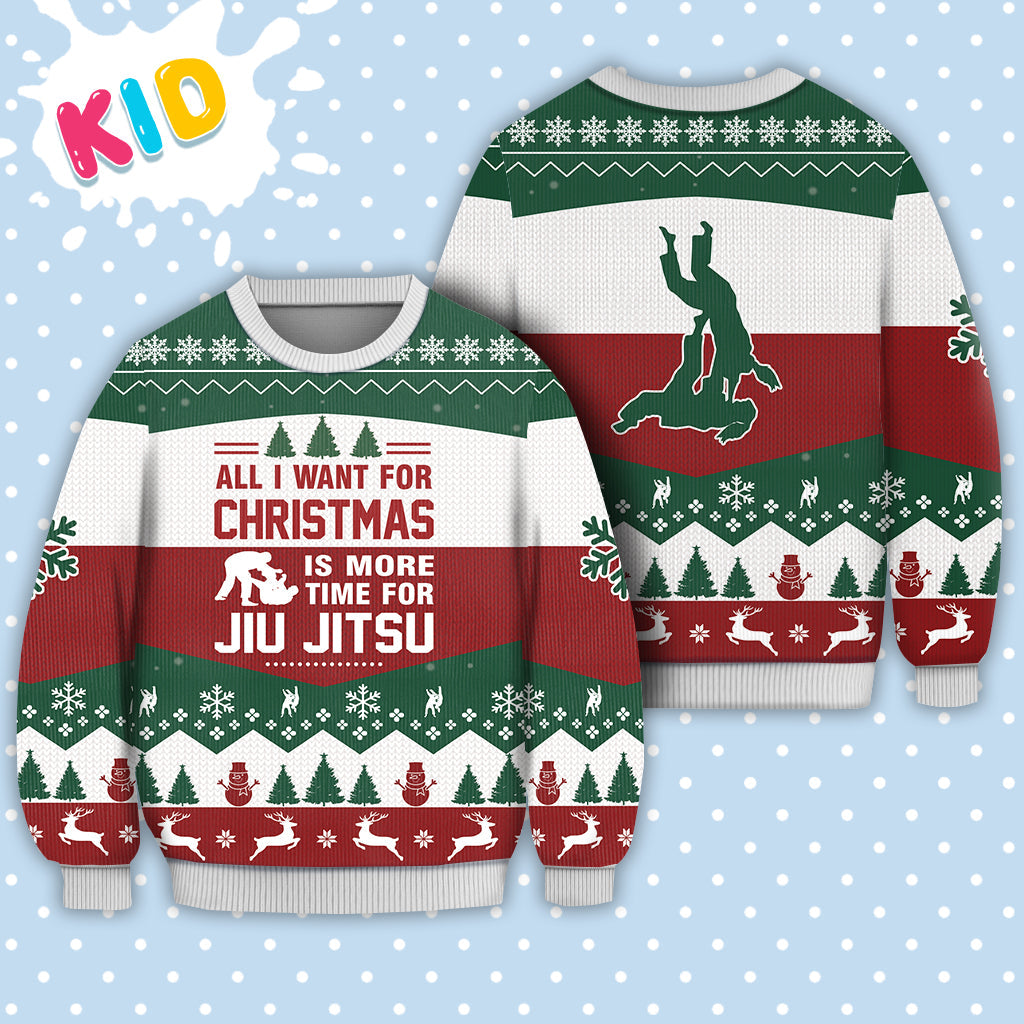 litzzy Jiu Jitsu All I Want For Christmas Sweater Christmas Christmas Knitted Print Sweatshirt - Best Gift For Christmas, Noel Malalan - Christmas Signature - Ugly Christmas Sweater - TB82763 Sweater Kid XS 