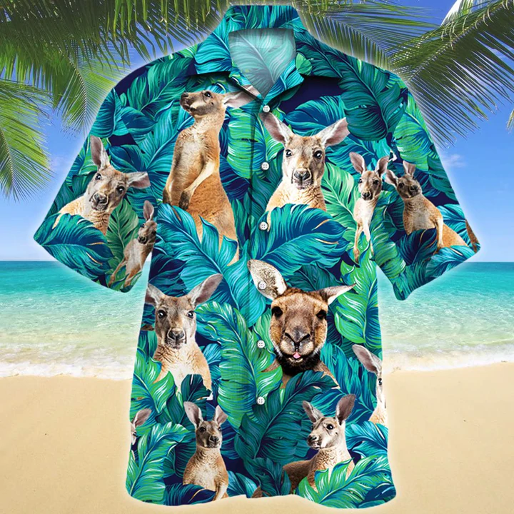 litzzy Kangaroo Lovers Gift Hawaiian Shirt, Animal Hawaiian Shirt Men, women, Gift for Kangaroo lovers - Aloha shirt Hawaiian Hawaii Shirt For Summer Hawaii Shirt   