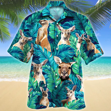 litzzy Kangaroo Lovers Gift Hawaiian Shirt, Animal Hawaiian Shirt Men, women, Gift for Kangaroo lovers - Aloha shirt Hawaiian Hawaii Shirt For Summer Hawaii Shirt   