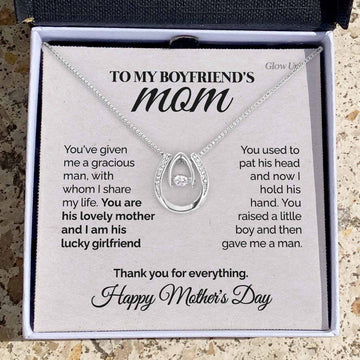 litzzy To my Boyfriend's Mom - Thank you - Lucky in Love Jewelry Two-Toned Box  