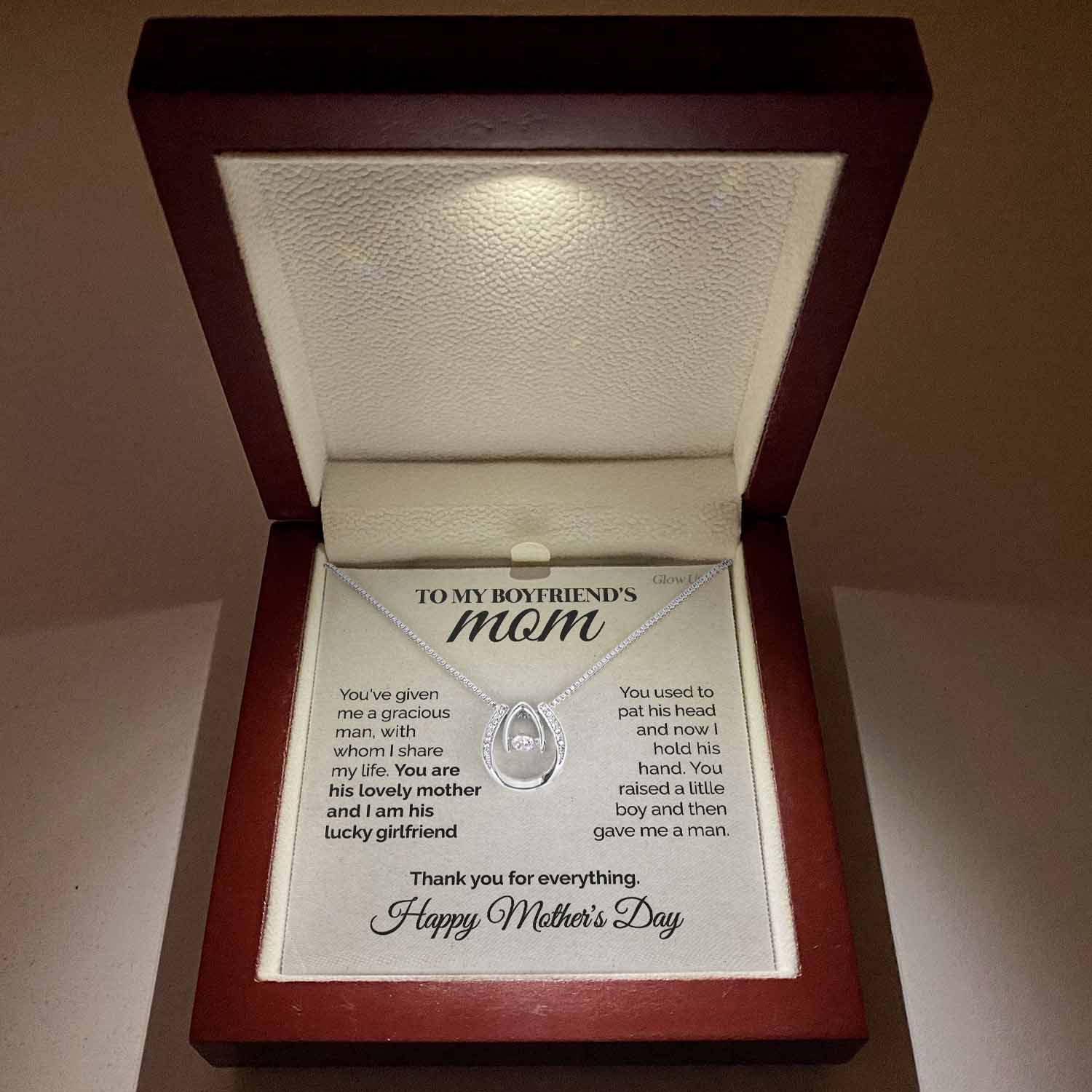litzzy To my Boyfriend's Mom - Thank you - Lucky in Love Jewelry   