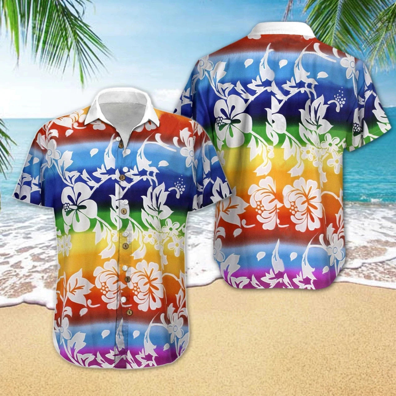litzzy LGBT Summer Vacation Hawaiian Shirt, Rainbow Shirt, Pride Shirt, LGBT Shirt - Aloha shirt Hawaiian Hawaii Shirt For Summer Hawaii Shirt Style 2 S 