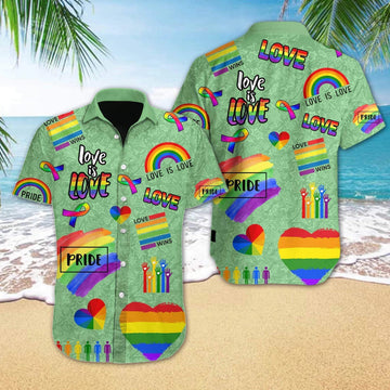 litzzy LGBT Love Is Love Pride Hawaiian Shirt, Lgbt Pride, Gift For Lover, Lgbtq shirt - Aloha shirt Hawaiian Hawaii Shirt For Summer Hawaii Shirt Style 1 XS 
