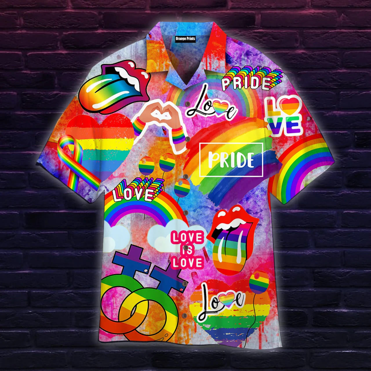 litzzy LGBT Love Is Love Pride Hawaiian Shirt, Lgbt Pride, Gift For Lover, Lgbtq shirt - Aloha shirt Hawaiian Hawaii Shirt For Summer Hawaii Shirt Style 6 XS 