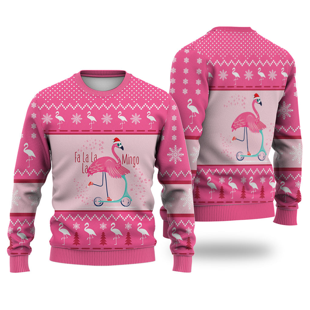 litzzy Flamingo Lalala Christmas Sweater Christmas Knitted Print Sweatshirt - Best Gift For Christmas, Noel Malalan - Ugly Christmas Sweater Sweater Adults XS 
