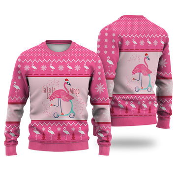 litzzy Flamingo Lalala Christmas Sweater Christmas Knitted Print Sweatshirt - Best Gift For Christmas, Noel Malalan - Ugly Christmas Sweater Sweater Adults XS 