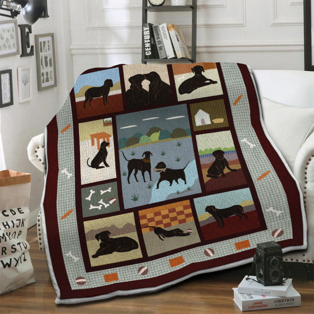 litzzy Labrador Retriever Fleece Blanket HST19102994 Fleece Blanket   