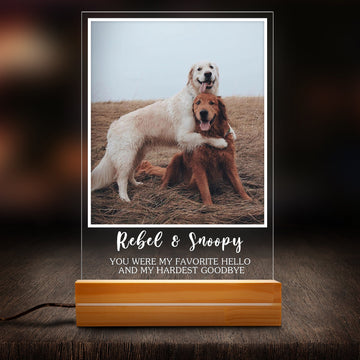 litzzy Personalized Pet Plaque Lamp, Memorial Pet Photo Night Lamp, Dog, Cat, Pet Loss Gifts, Memorial Standing Frame, Custom Pet Passing Away Night Light Gift, Gift For Pet Lovers, Dog mom Dog Dad Gift Night Light   