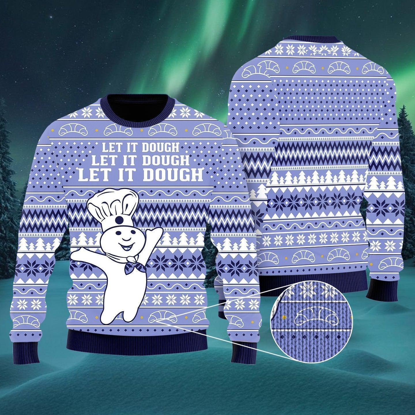 litzzy Let It Dough Ugly Christmas Sweater | For Men & Women | Adult | US6216 - Ugly Sweater Gift For Lover sweater S Colorful 