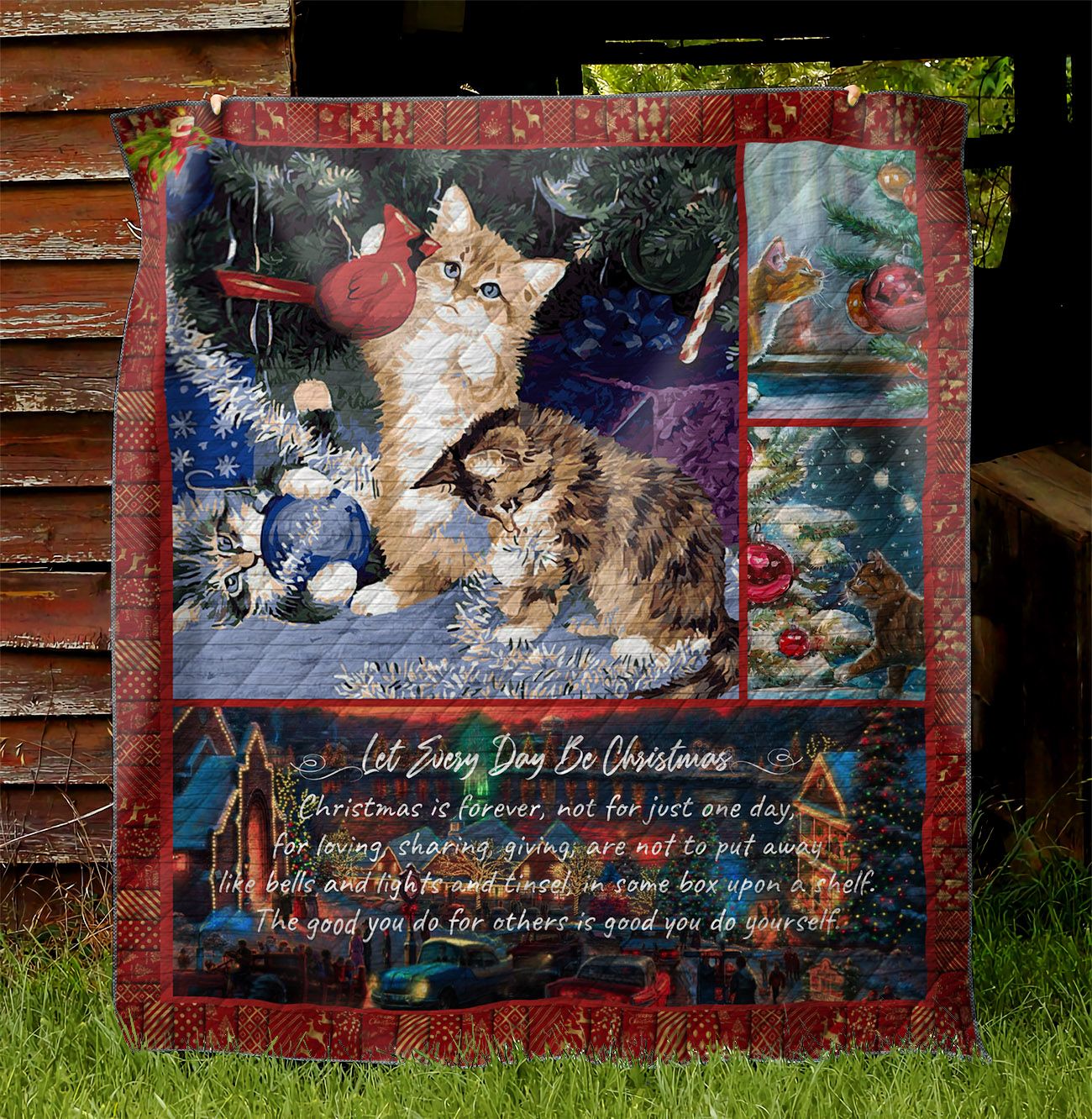 litzzy Let Every Day Be Christmas GS-LD1210TT Fleece Blanket Quilt Blanket   