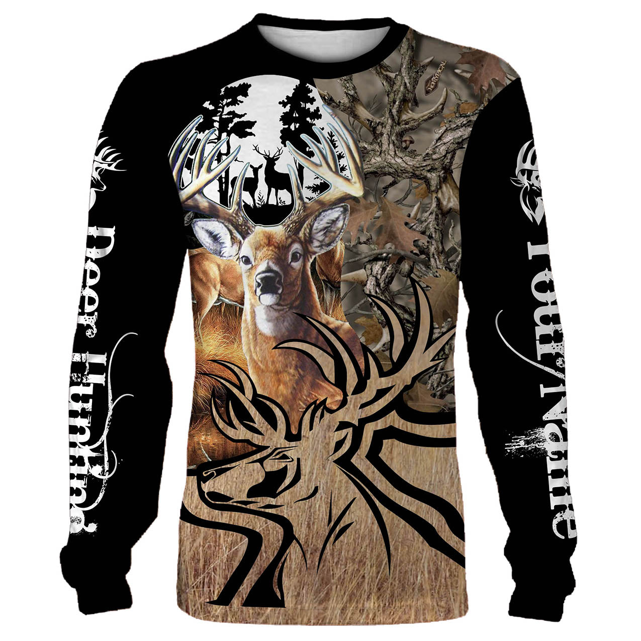 litzzy Personalized deer hunting full printing shirt, all over print long sleeves, hoodie, zip up hoodie - hunting sweatshirt Sweater   