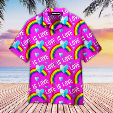 litzzy LGBT Love Is Love Pride Hawaiian Shirt, Lgbt Pride, Gift For Lover, Lgbtq shirt - Aloha shirt Hawaiian Hawaii Shirt For Summer Hawaii Shirt Style 2 XS 