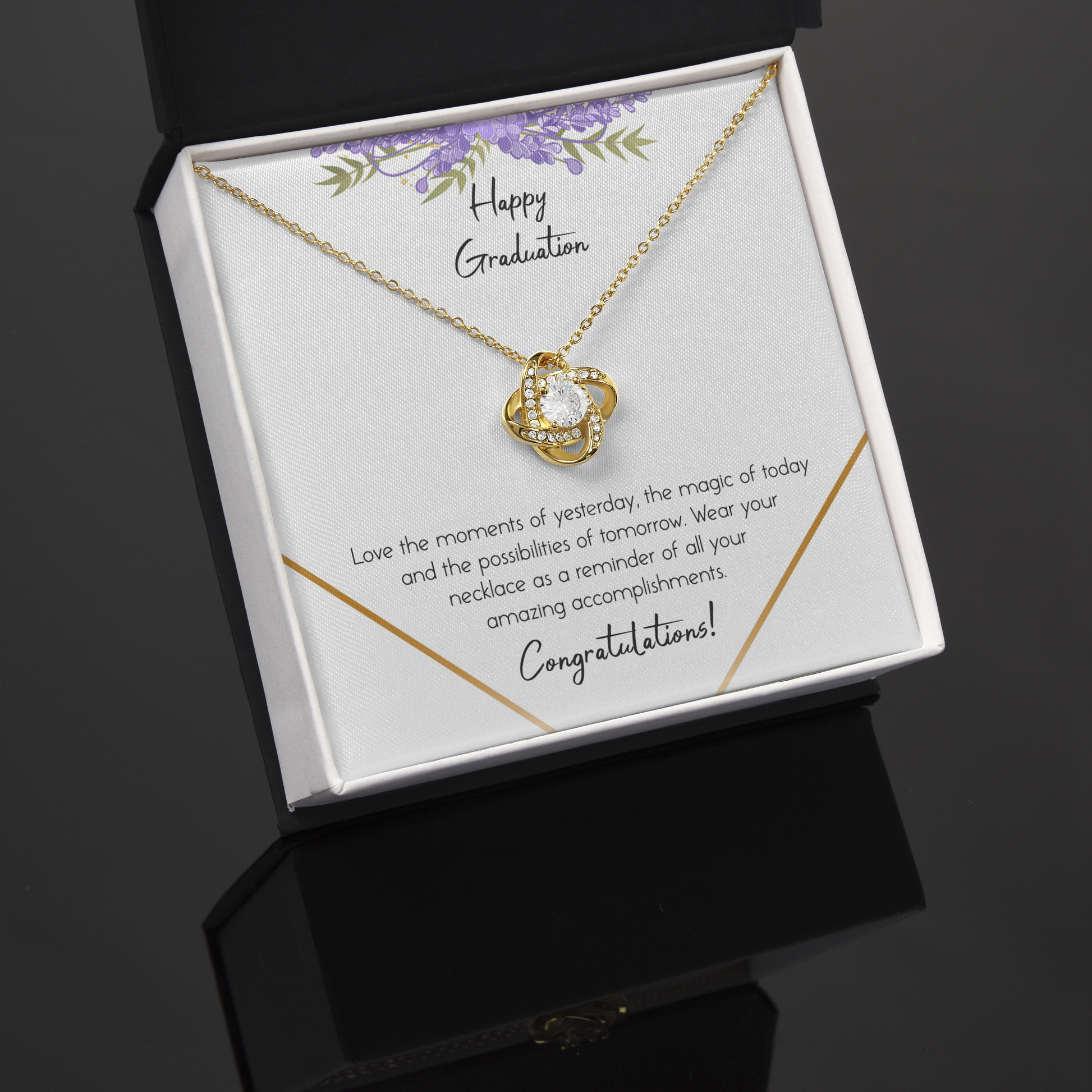 litzzy Happy Graduation Love Knot Necklace - Gifts For Wife Necklace Valentines Day Custom Made Romantic Gift For My Best Wife Ever    