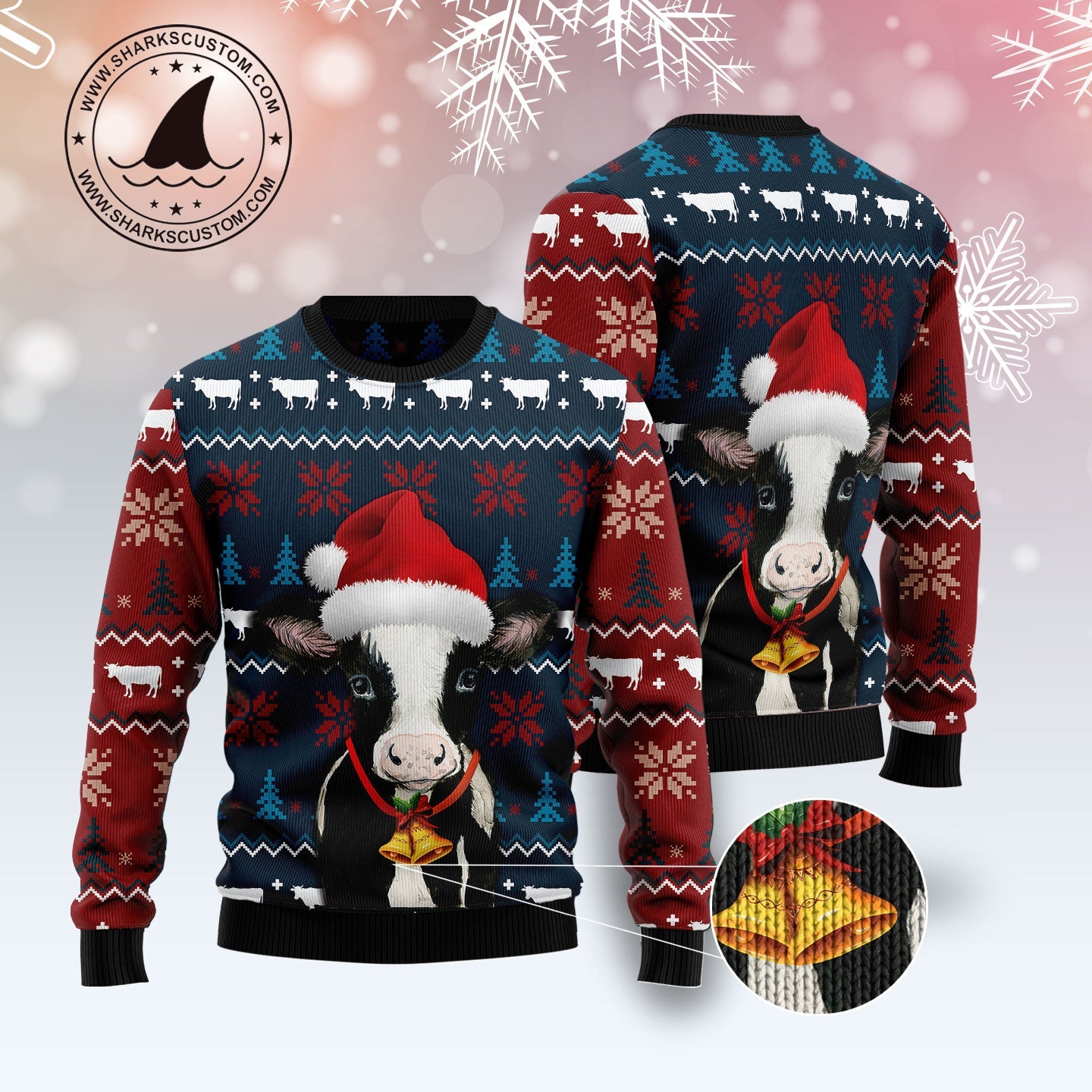 litzzy Lovely Cow TG51021 Ugly Christmas Sweater -  Best Gift For Christmas, Noel Malalan - Christmas Signature sweater   