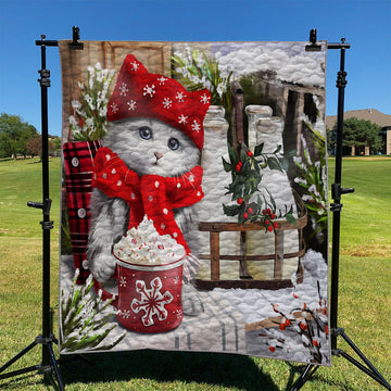 litzzy Lovely Kitten Merry Christmas NI1610055DT Fleece Blanket Quilt Blanket   