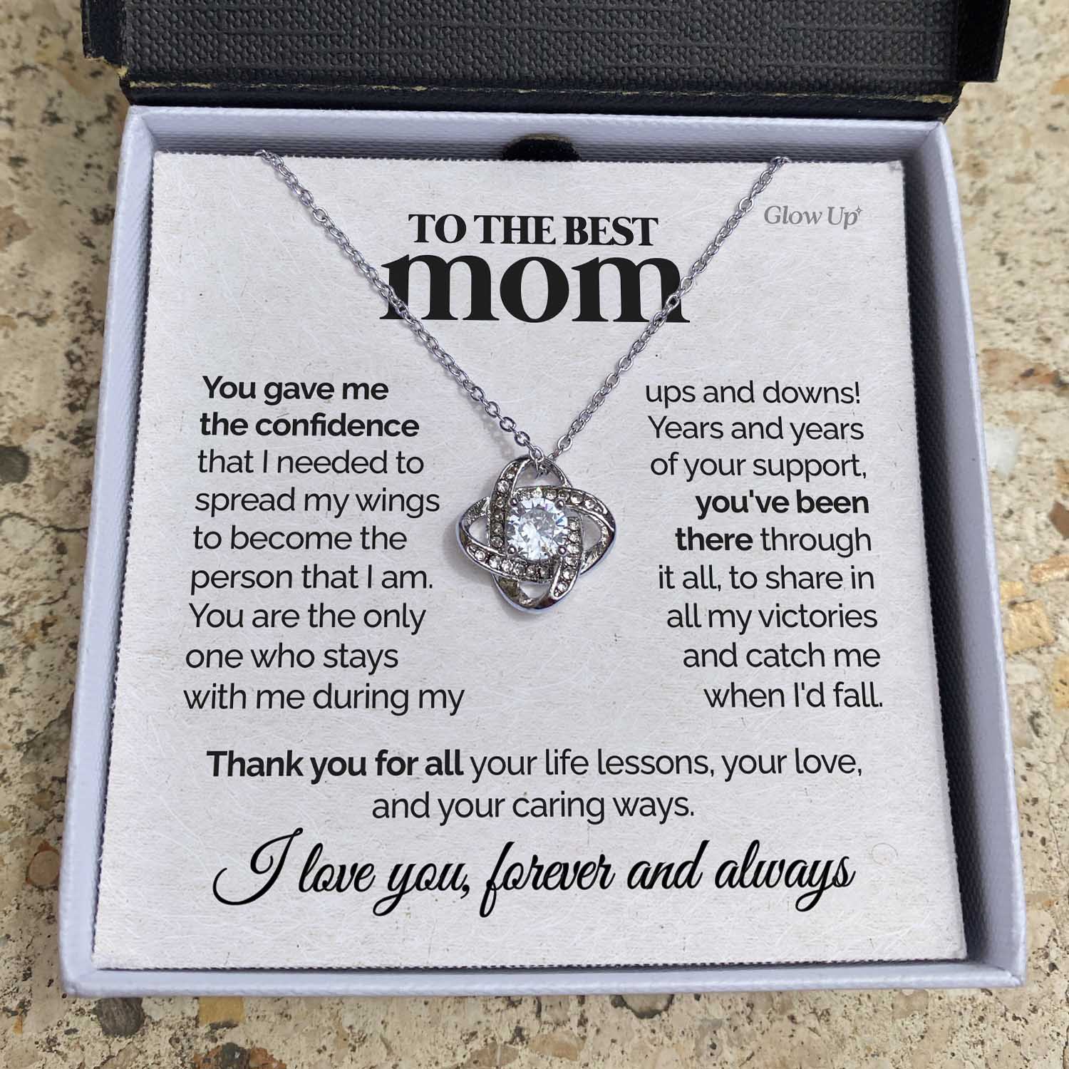 litzzy To the Best Mom - You gave me confidence - Love Knot Necklace Jewelry   