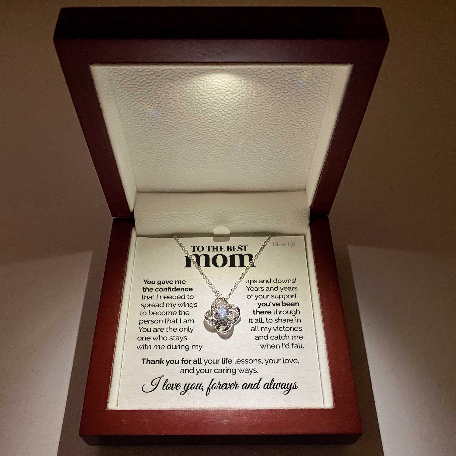 litzzy To the Best Mom - You gave me confidence - Love Knot Necklace Jewelry   
