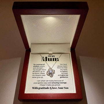 litzzy To my Mum - To a Woman of Wisdom - Love Knot Necklace Jewelry   