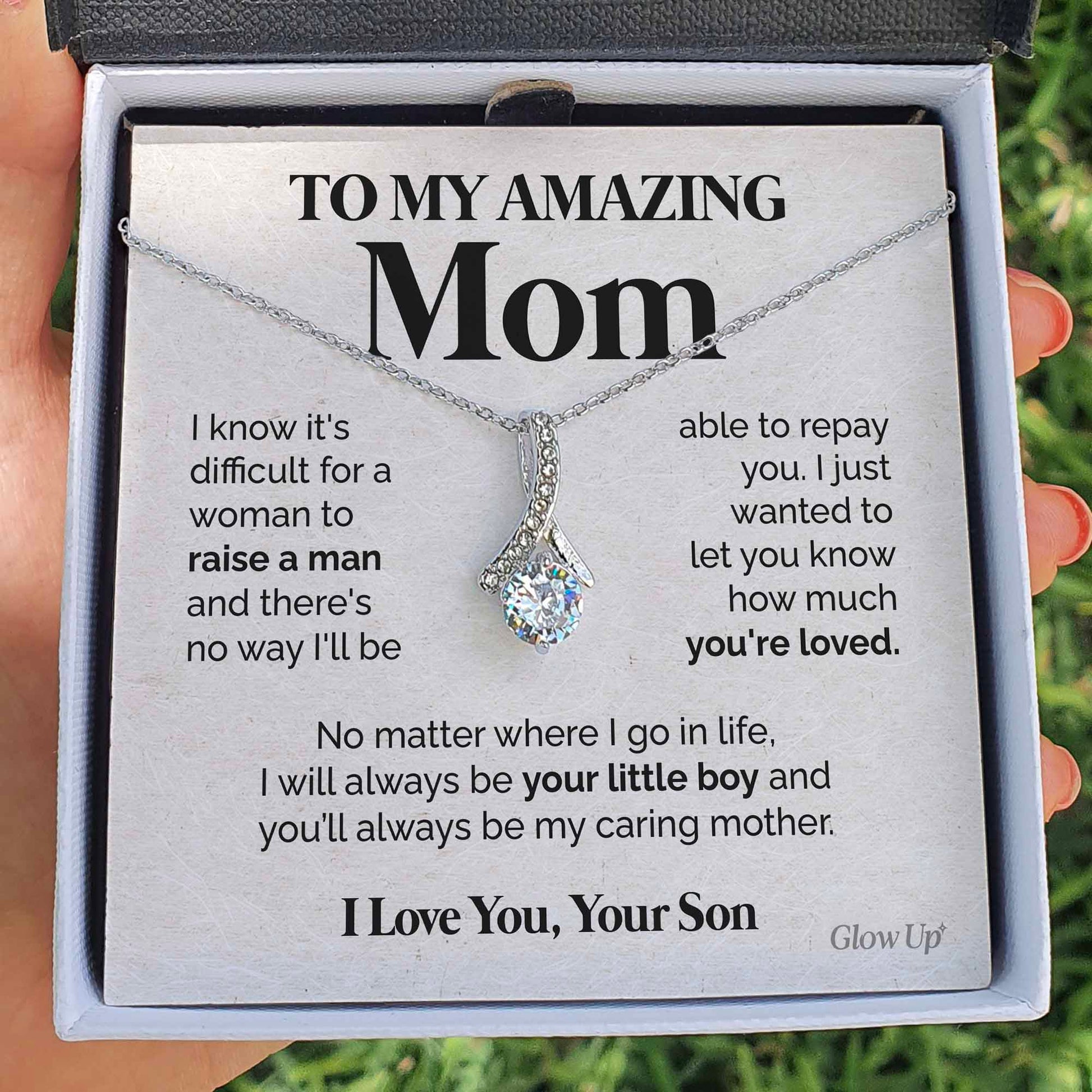 litzzy To my Amazing Mom - My caring mother - Alluring Necklace Jewelry Two Toned Box  