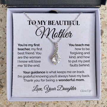 litzzy To my Beautiful Mother - You're my first teacher - Alluring Necklace Jewelry Two Toned Box  