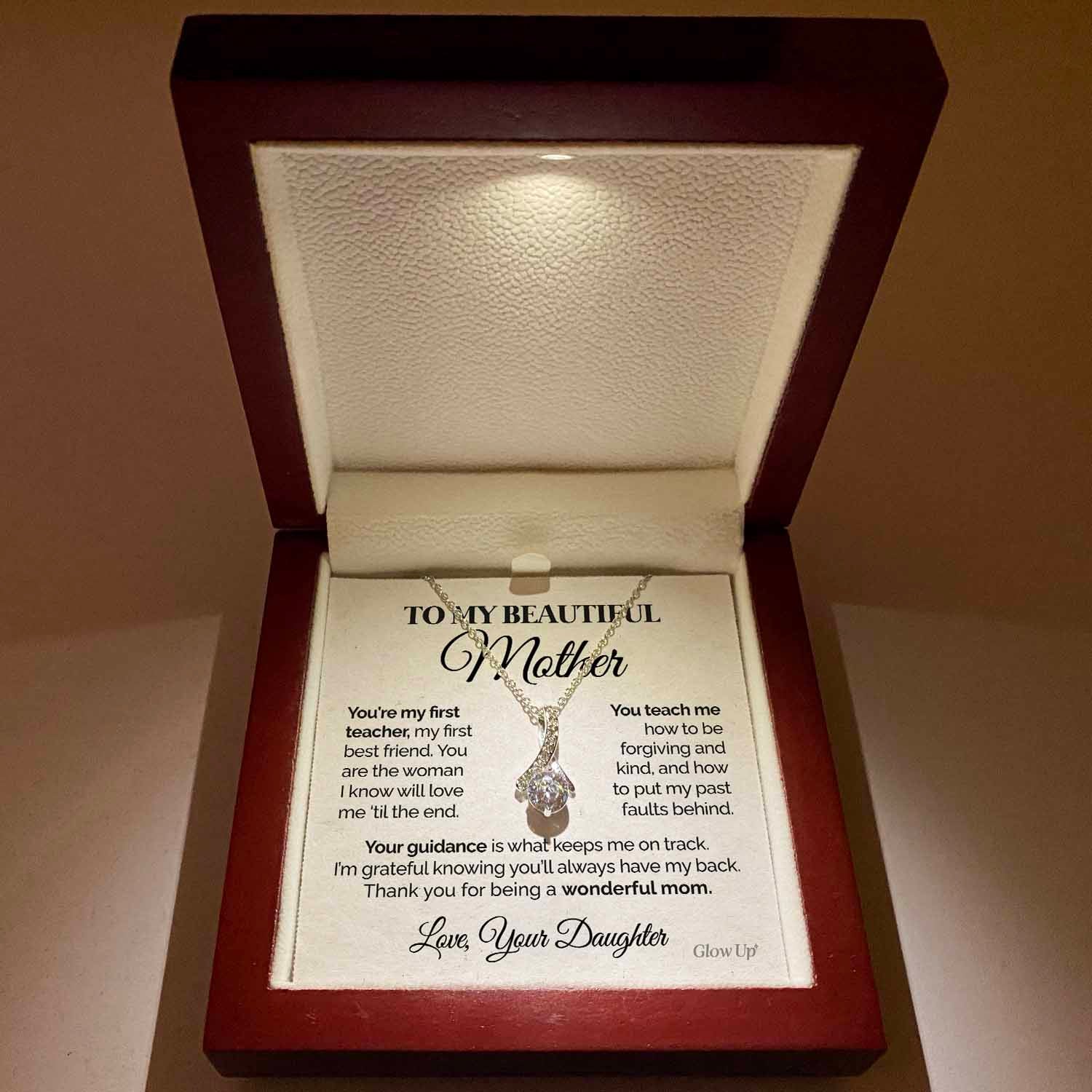 litzzy To my Beautiful Mother - You're my first teacher - Alluring Necklace Jewelry   