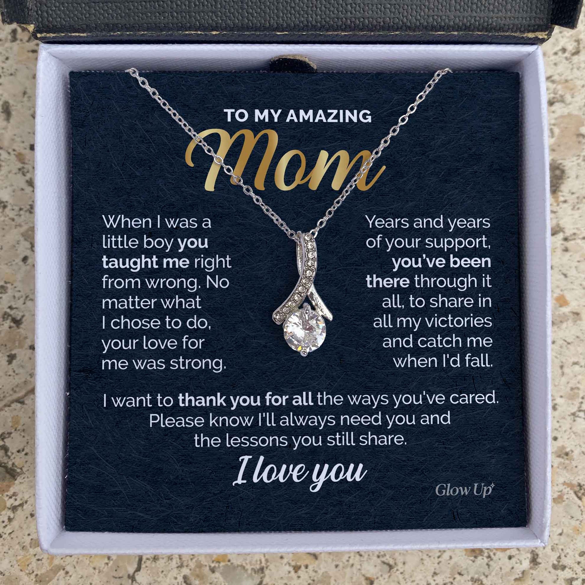 litzzy To my Amazing Mom - Thank you for all - Alluring Necklace Jewelry Two Toned Box  
