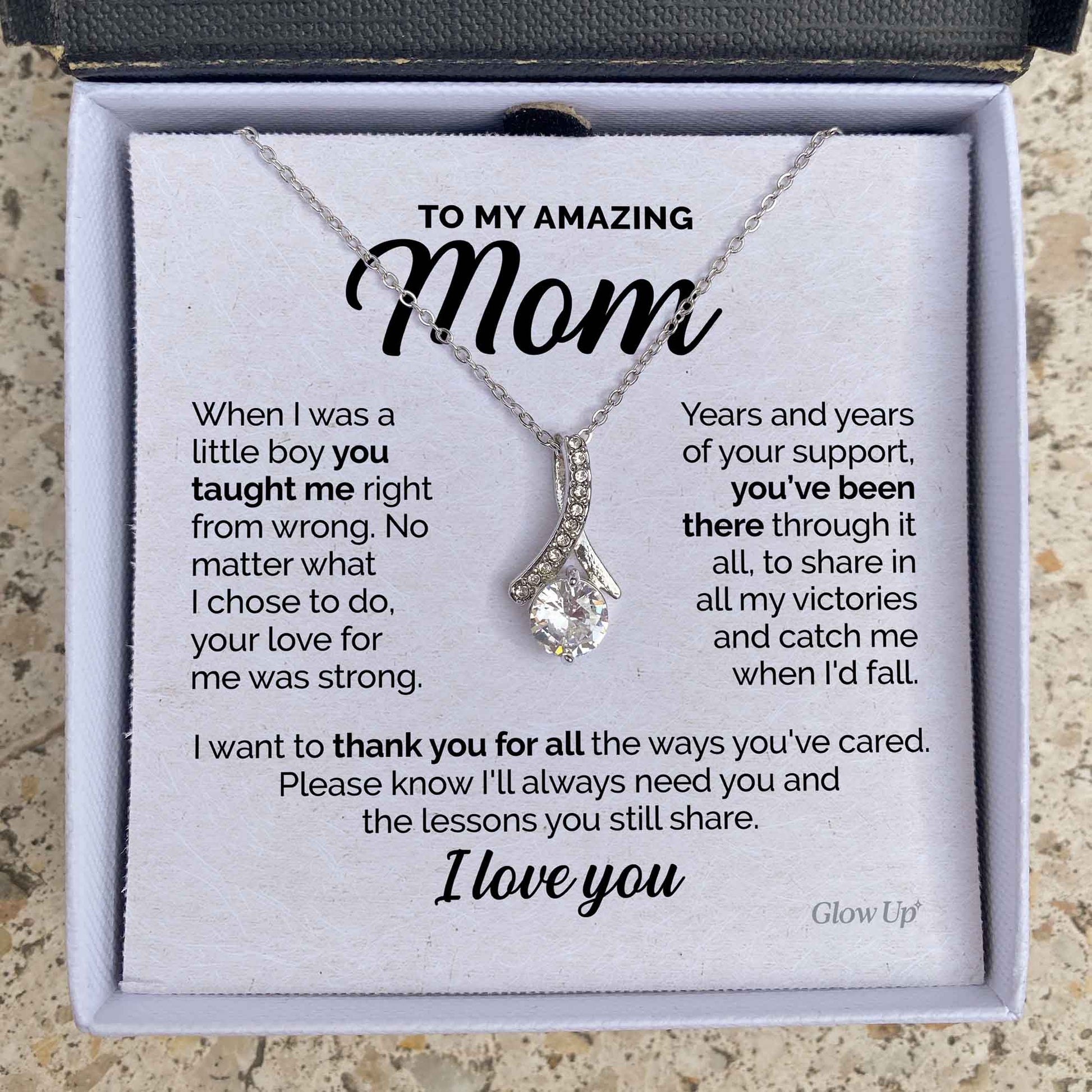 litzzy To my Amazing Mom - Thank you for all - Alluring Necklace Jewelry Two Toned Box  