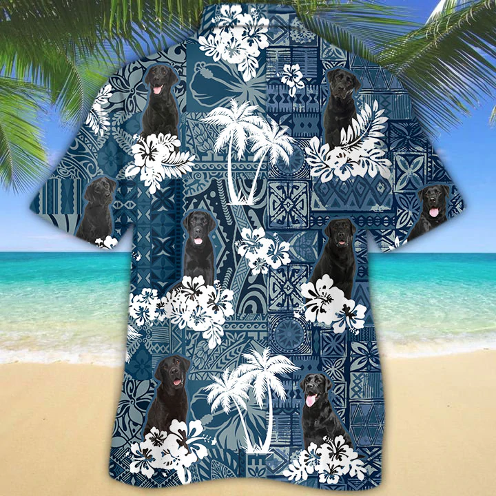 litzzy Black Labrador Hawaiian Shirt - Aloha shirt Hawaiian Hawaii Shirt For Summer Hawaii Shirt   