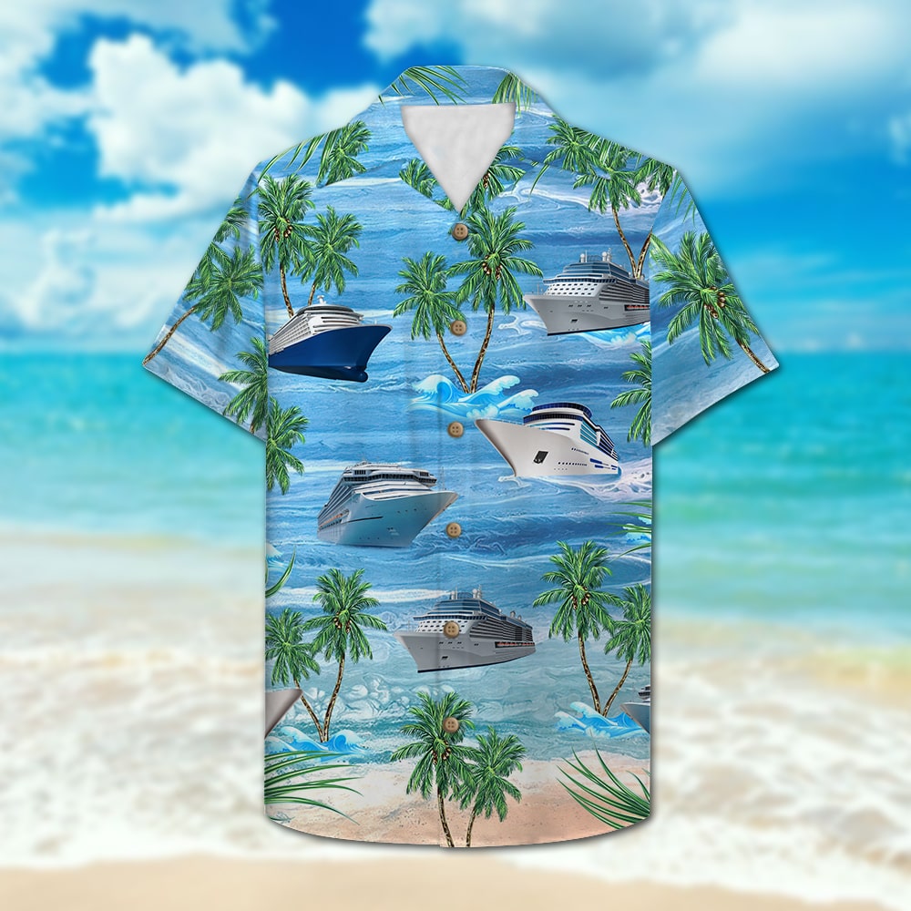 litzzy Personalized Cruising Couple Hawaiian Shirt - Drinking, Knot 2 Bad - Cruise & Palm Tree Pattern Hawaiian Shirt For Men, Woman, Litzzy Aloha Shirt Hawaiian Shirt   