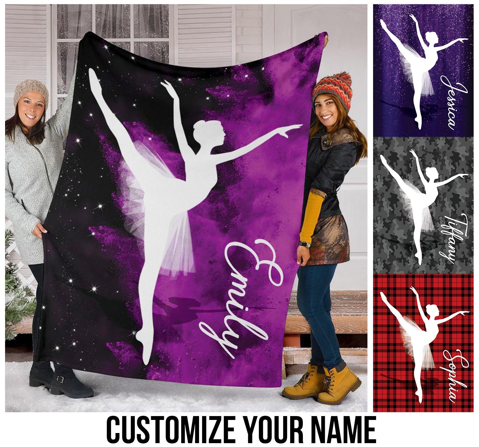 litzzy Personalized Ballet Fleece Blanket Collection - Tlno0711202 Quilt Blanket   