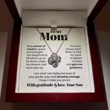litzzy To my Mom - To a woman of wisdom - Love Knot Necklace Jewelry   