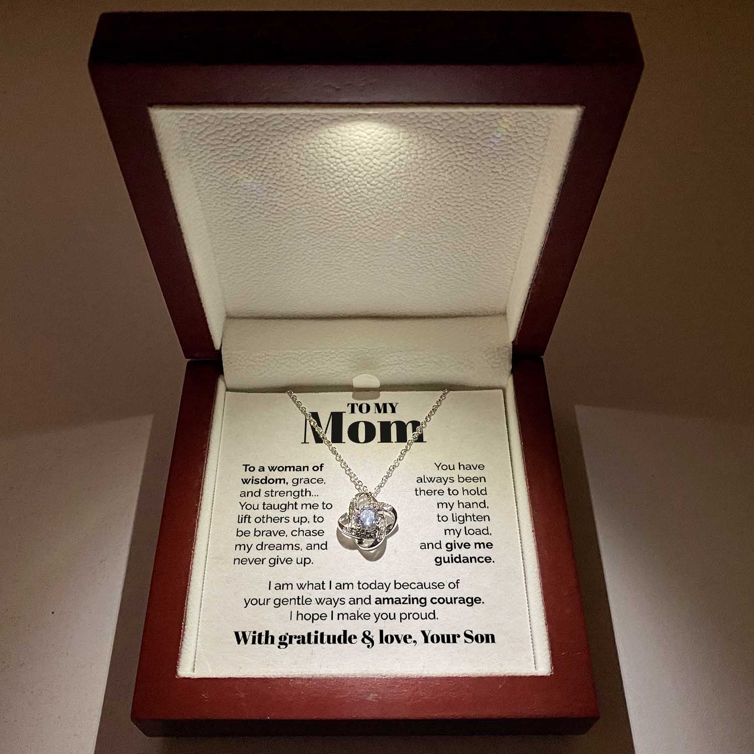 litzzy To my Mom - To a woman of wisdom - Love Knot Necklace Jewelry   