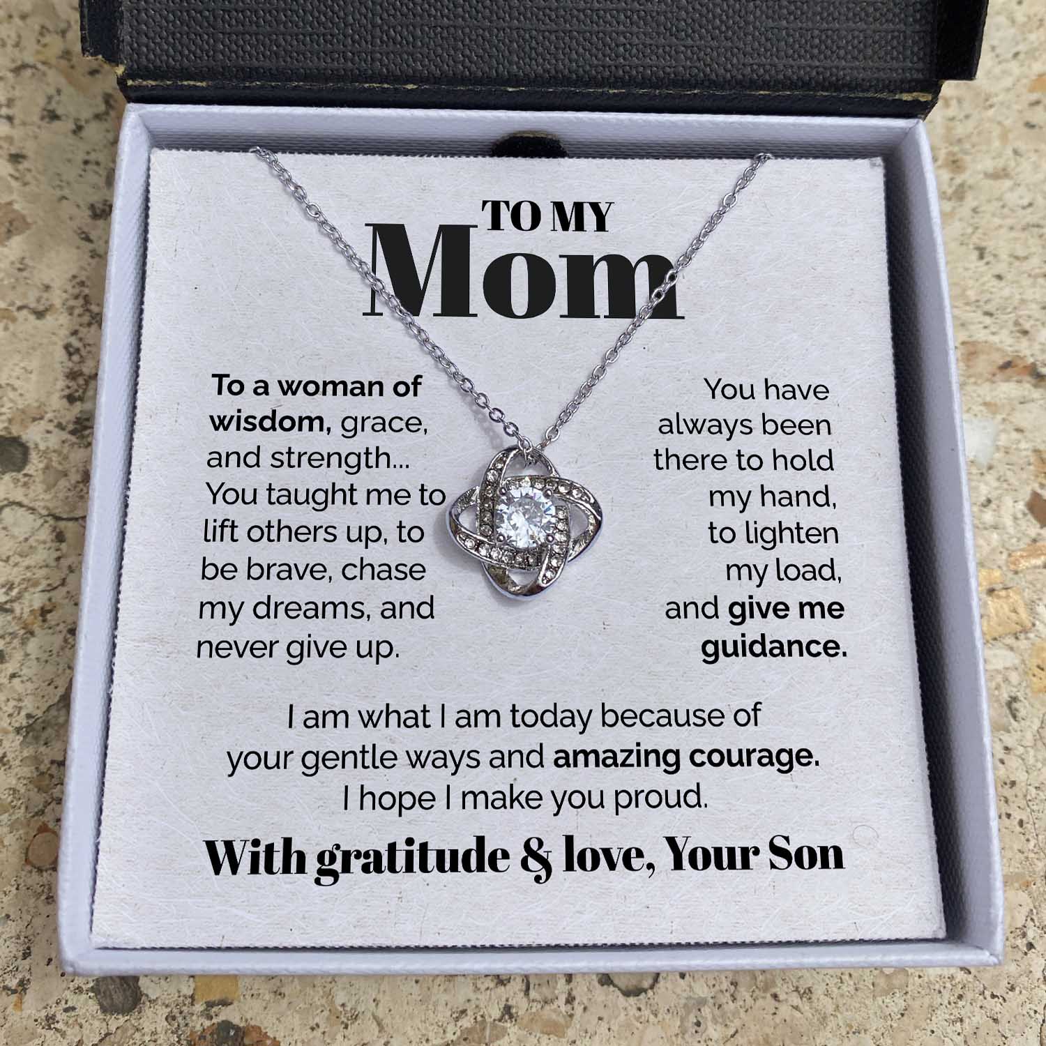 litzzy To my Mom - To a woman of wisdom - Love Knot Necklace Jewelry   