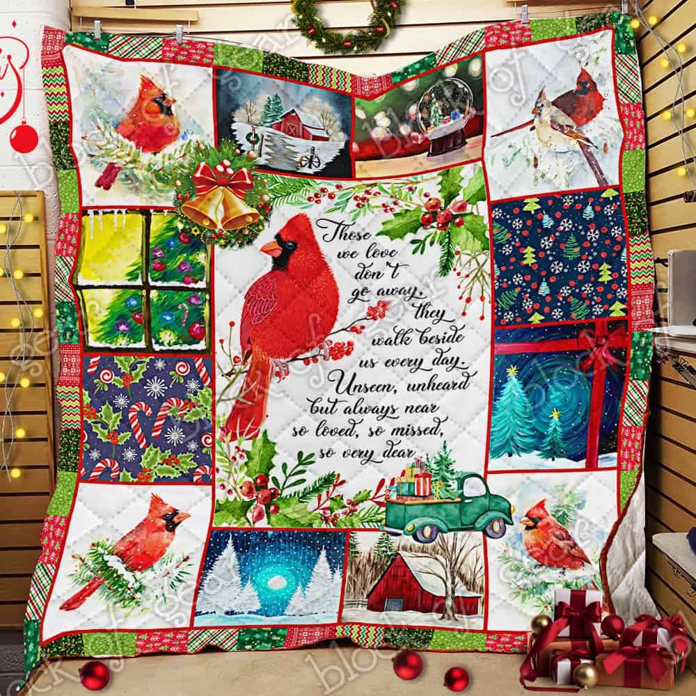 litzzy Memory Christmas Cardinal CL14100310MDQ Fleece Blanket Quilt Blanket   