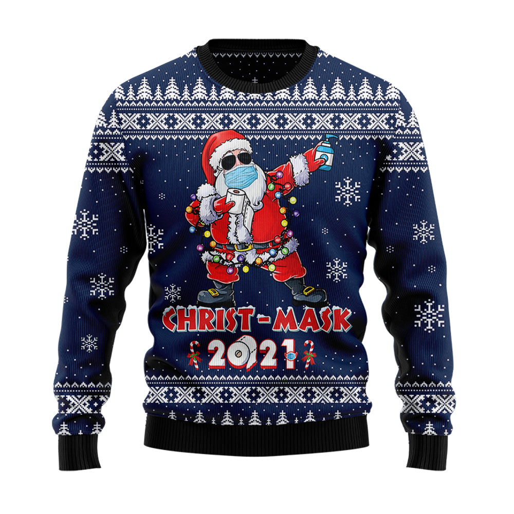 litzzy Merry Christ-mask Santa Claus 2021 Ugly Christmas Sweater -  Best Gift For Christmas, Noel Malalan - Christmas Signature sweater   