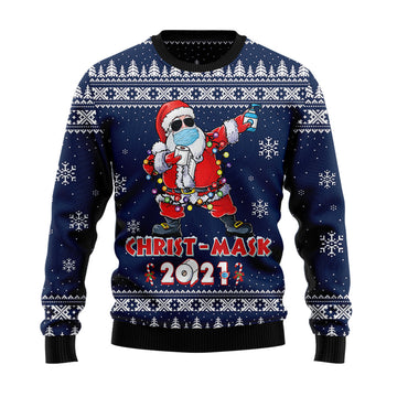 litzzy Merry Christ-mask Santa Claus 2021 Ugly Christmas Sweater -  Best Gift For Christmas, Noel Malalan - Christmas Signature sweater   
