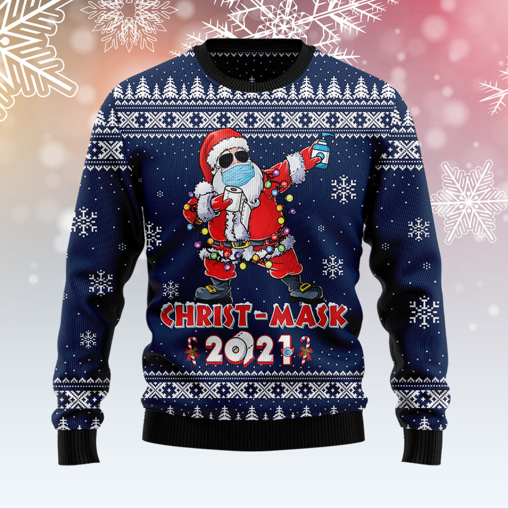 litzzy Merry Christ-mask Santa Claus 2021 Ugly Christmas Sweater -  Best Gift For Christmas, Noel Malalan - Christmas Signature sweater   