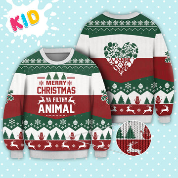 litzzy Merry Christmas Ya Filthy Animal All Sweater Christmas Knitted Print Sweatshirt - Best Gift For Christmas, Noel Malalan - Christmas Signature Sweater 2022 Sweater Kid XS 