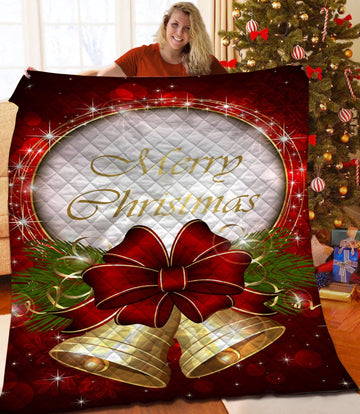 litzzy Merry Christmas Fleece Blanket CCC25105246 Quilt Blanket   