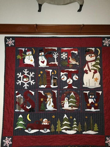 litzzy Merry Christmas Snowman CLH2111408Q Fleece Blanket Quilt Blanket   