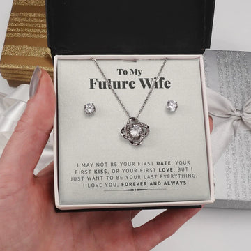 litzzy To My Future Wife - I Love You - Litzzy Love Knot Gift Set - Necklace for Wife from Husband Jewelry Two Toned Box  