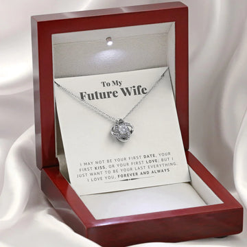 litzzy To My Future Wife - I Love You - Litzzy Love Knot Gift Set - Necklace for Wife from Husband Jewelry Luxury Box w/LED  