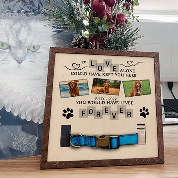 litzzy Memorial Dog Collar Sign, Dog Frame Photo Collage, Loss of Dog, Cat Loss Gifts, Pet Collar Holder, Memorial Standing Frame, Bereavement Gifts Pet Picture Frame   