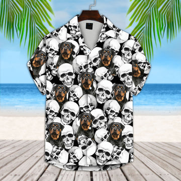 litzzy Custom Skull Short-Sleeve Hawaiian Shirt Hawaii Shirt   