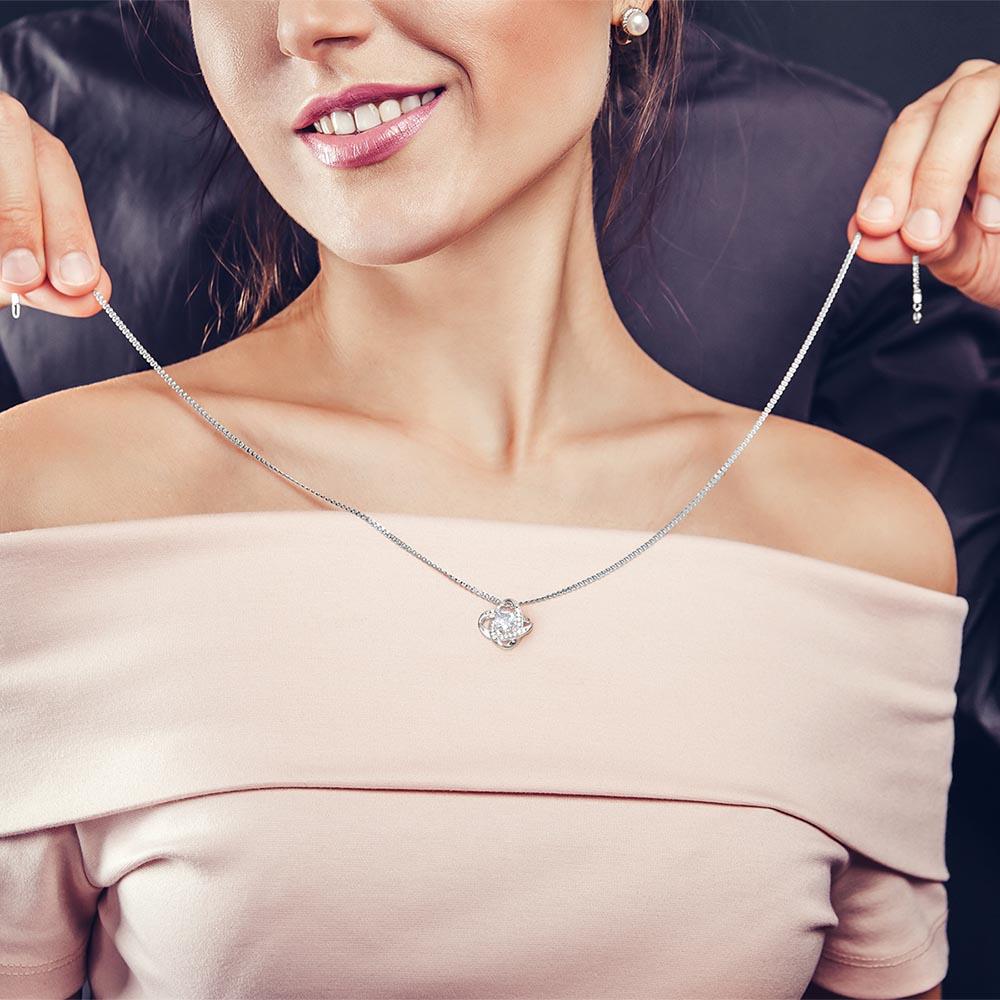 litzzy To a Wonderful New Mom - Rewarding Blessings - Love Knot Necklace Jewelry   