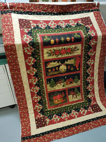 litzzy Moose Christmas CLM1611552 Fleece Blanket Quilt Blanket   
