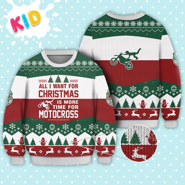 litzzy Motocross All I Want For Christmas Sweater Christmas Knitted Print Sweatshirt - Best Gift For Christmas, Noel Malalan - Christmas Signature - Ugly Christmas Sweater Sweater Kid XS 