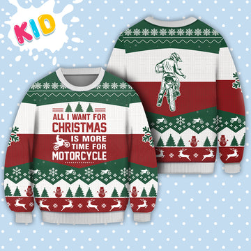 litzzy Motorcycle All I Want For Christmas Sweater Christmas Knitted Print Sweatshirt - Best Gift For Christmas, Noel - Christmas Signature - Ugly Christmas Sweater Sweater Kid XS 